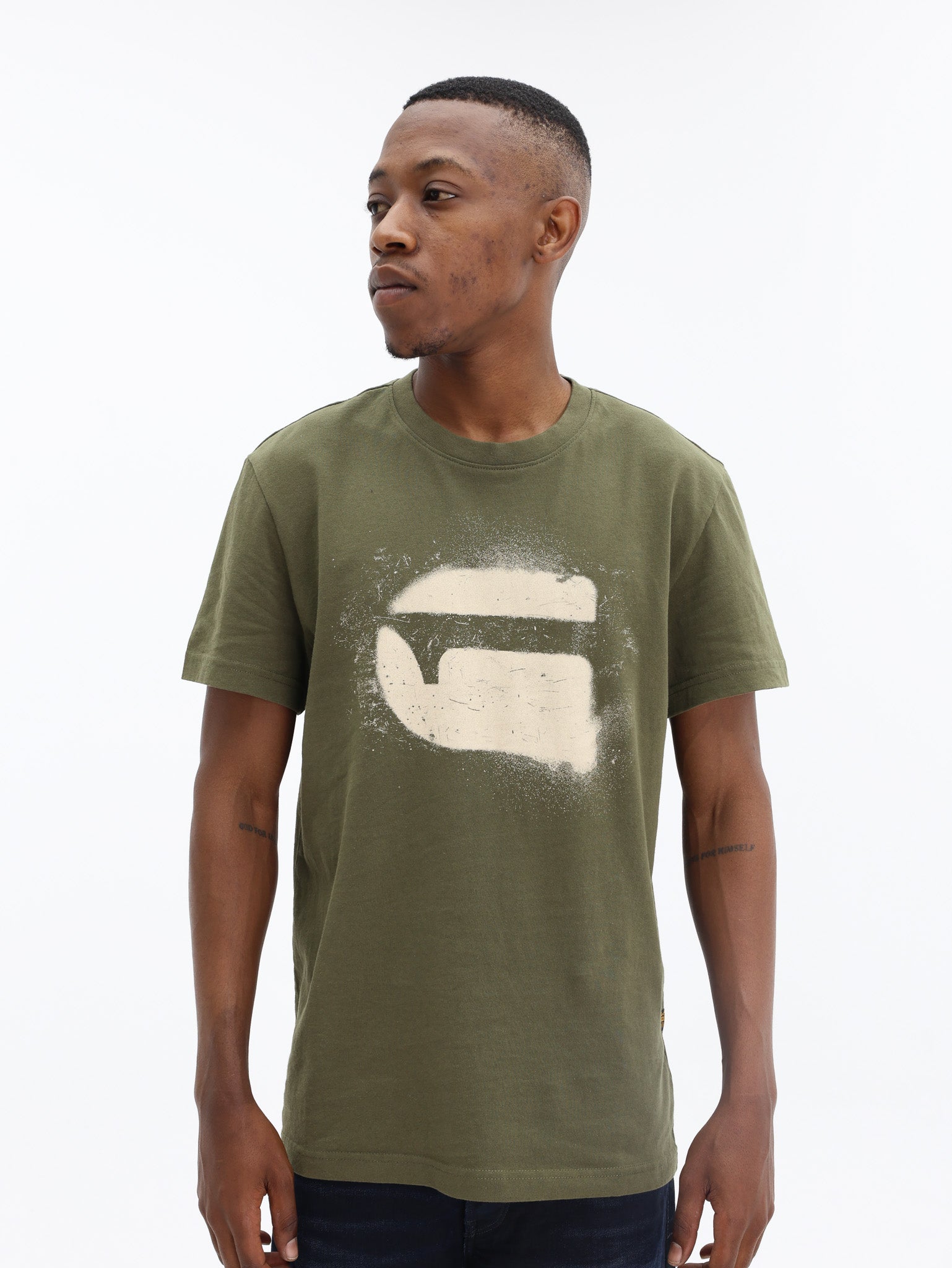 G-Star T-Shirt Spray G Logo Shadow Olive